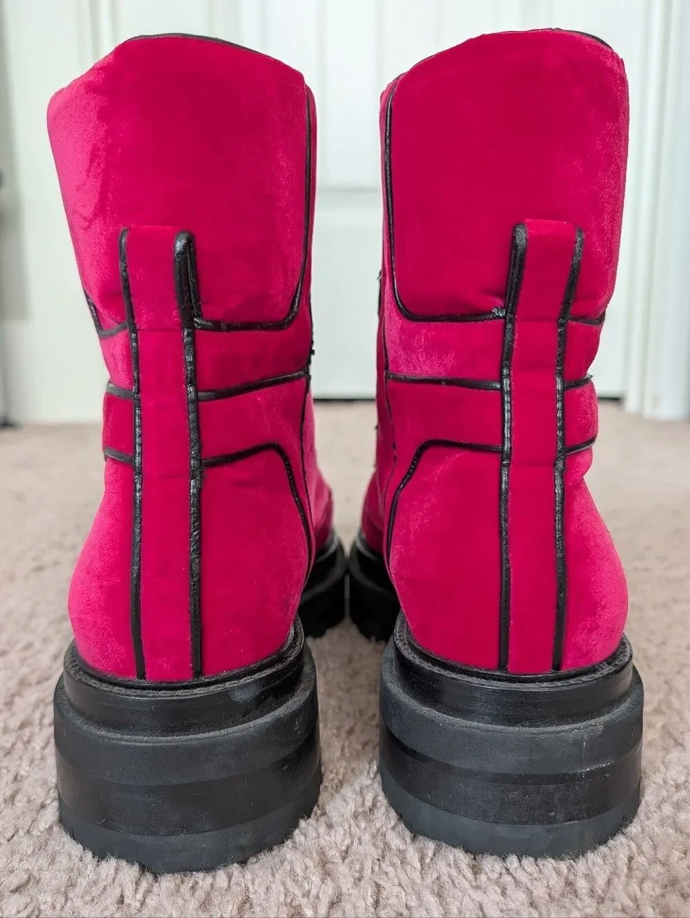 Pierre Hardy Womens Fuschia Pink Machina Platform Front Zip Ankle Boots Size 9